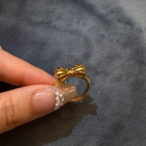 Adjustment Golden Bow Ring